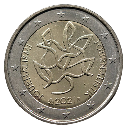 2 euros conmemorativa Periodismo y comunicación abierta en apoyo de la democracia finlandesa